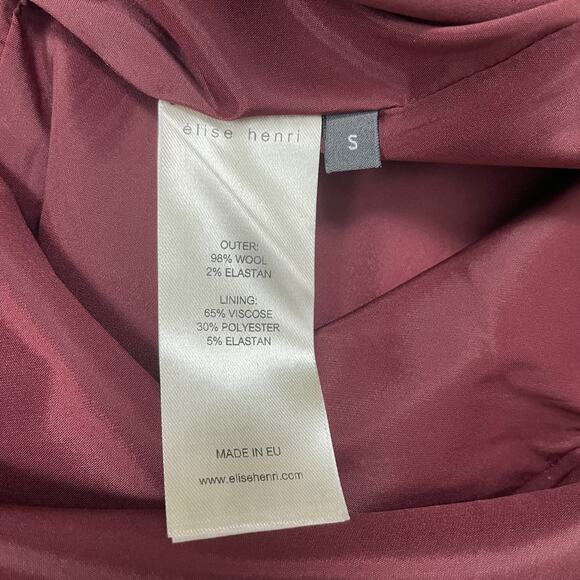 Elise Henri Dress Womens Small Wool Blend Sheath Midi 3/4 Sleeve Elegant Formal - Picture 5 of 10